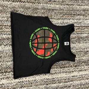 Zumba Black Tank Top with Neon Print